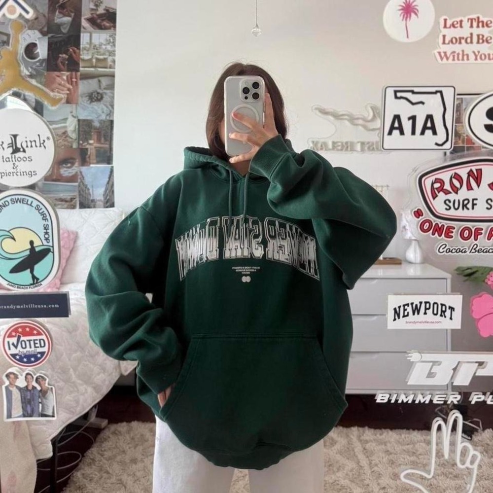 dark‎ grey and white h&m oversized hoodie